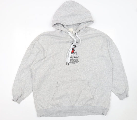 Womens UK Size S Disney Grey Pullover Hoodie