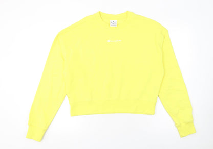Womens UK Size L Champion Yellow Pullover Sweatshirt