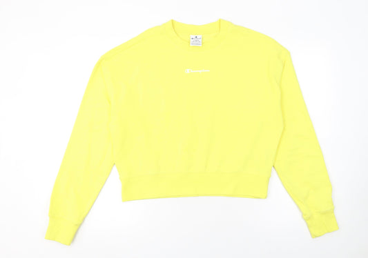 Womens UK Size L Champion Yellow Pullover Sweatshirt