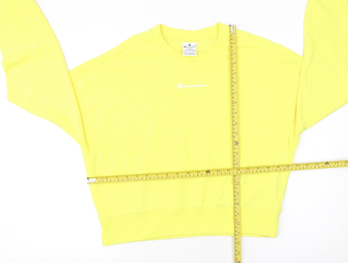 Womens UK Size L Champion Yellow Pullover Sweatshirt