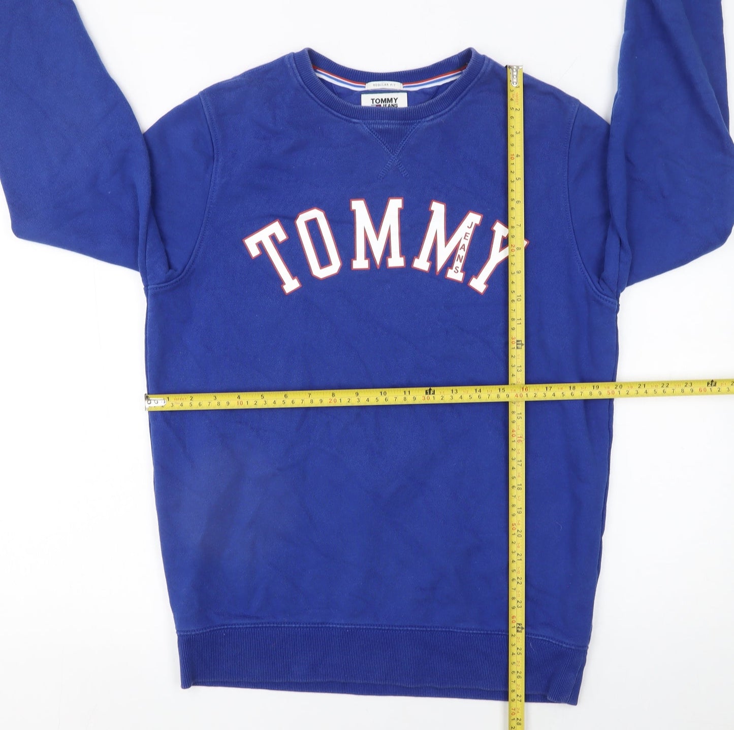 Mens UK Size M Tommy Jeans Blue Pullover Sweatshirt