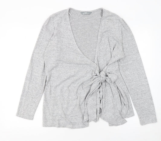 George Maternity Grey Knit Tie Front V-Neck Cardigan Size 14