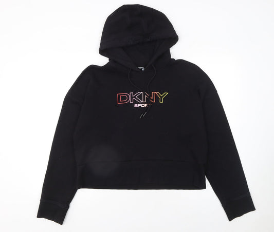 Womens UK Size L DKNY Sport Black Pullover Hoodie