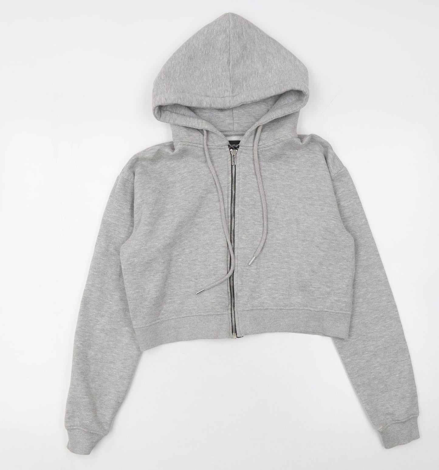 Womens UK Size S PRETTYLITTLETHING Grey Full Zip Hoodie