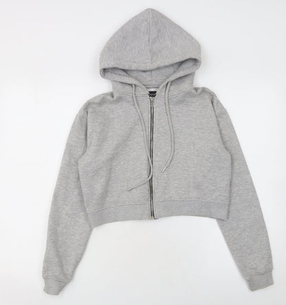 Womens UK Size S PRETTYLITTLETHING Grey Full Zip Hoodie
