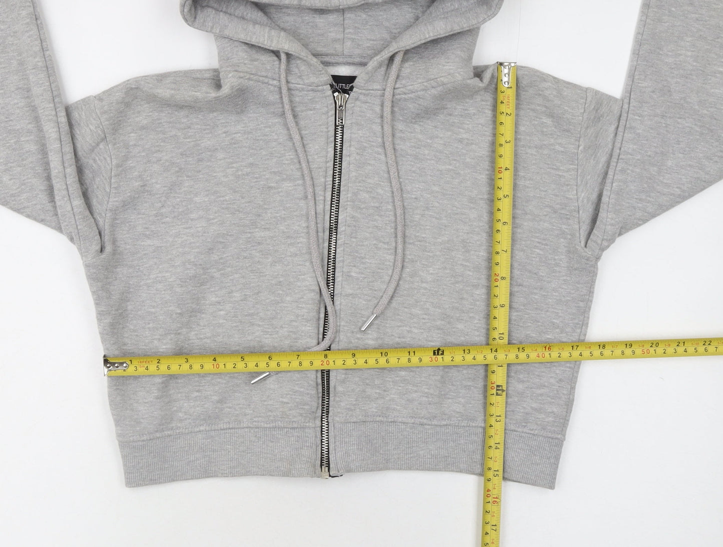 Womens UK Size S PRETTYLITTLETHING Grey Full Zip Hoodie