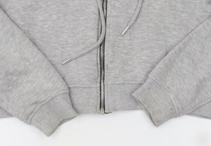 Womens UK Size S PRETTYLITTLETHING Grey Full Zip Hoodie