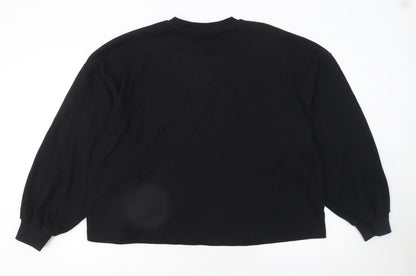 ASOS DESIGN Women's Black Crew Neck Long Sleeve Pullover Jumper Size M