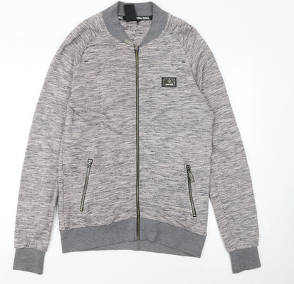 Mens UK Size M Criminal Damage Grey Full Zip Sweatshirt