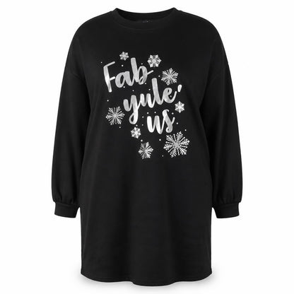 Studio Women’s Black 16-18 Plus Size Christmas T-Shirt Dress