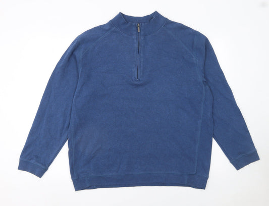 Mens UK Size XL Kirkland Signature Blue 1/2 Zip Sweatshirt