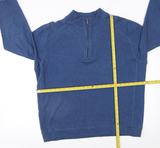 Mens UK Size XL Kirkland Signature Blue 1/2 Zip Sweatshirt