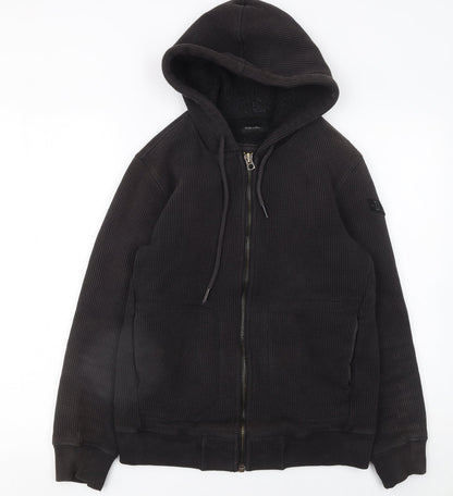 Mens UK Size S Diesel Black Full Zip Hoodie