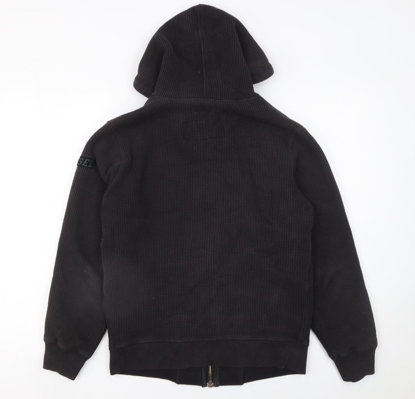 Mens UK Size S Diesel Black Full Zip Hoodie
