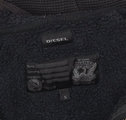 Mens UK Size S Diesel Black Full Zip Hoodie