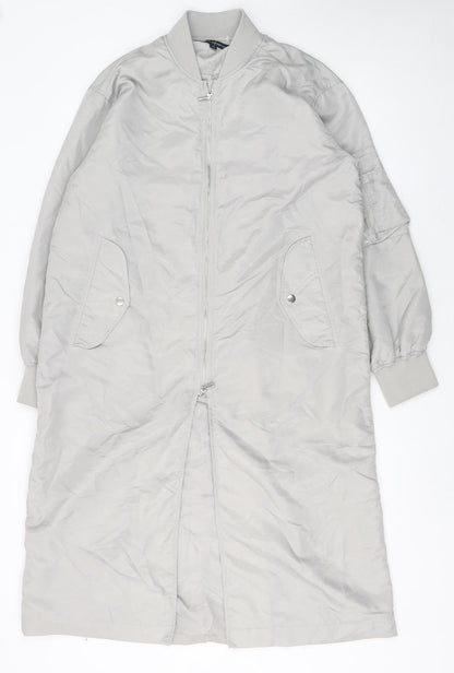 Womens UK Size XS French Connection Grey Bomber Jacket