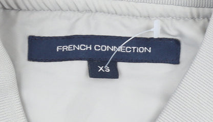 Womens UK Size XS French Connection Grey Bomber Jacket