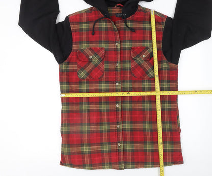 Womens UK Size 8 Topshop Red Hooded Jacket