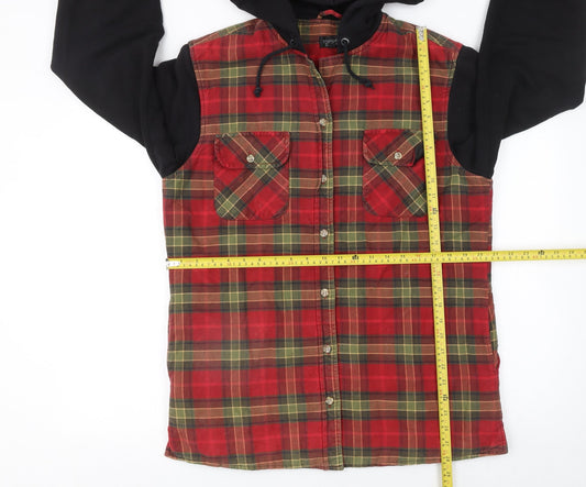 Womens UK Size 8 Topshop Red Hooded Jacket