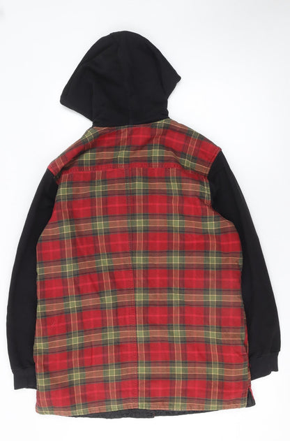 Womens UK Size 8 Topshop Red Hooded Jacket