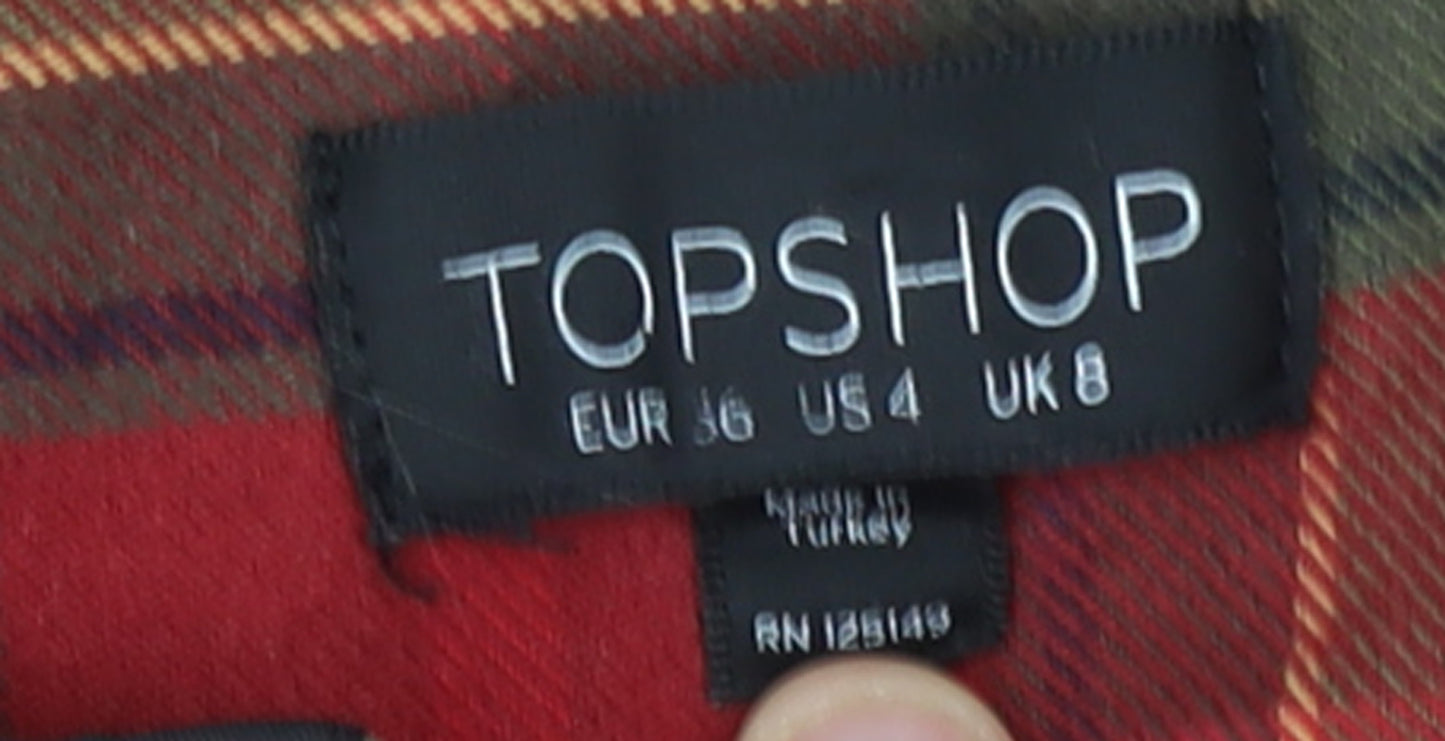 Womens UK Size 8 Topshop Red Hooded Jacket
