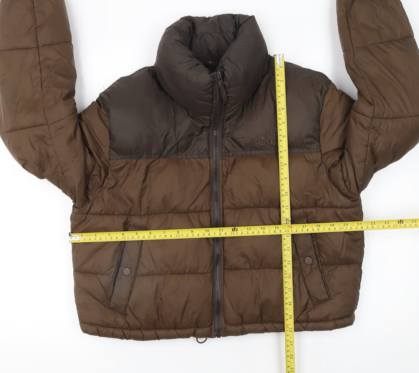 Pull&Bear Teens Brown Cropped Puffer Jacket Size 8
