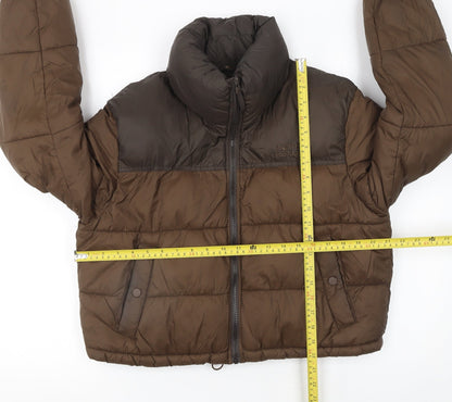 Pull&Bear Teens Brown Cropped Puffer Jacket Size 8