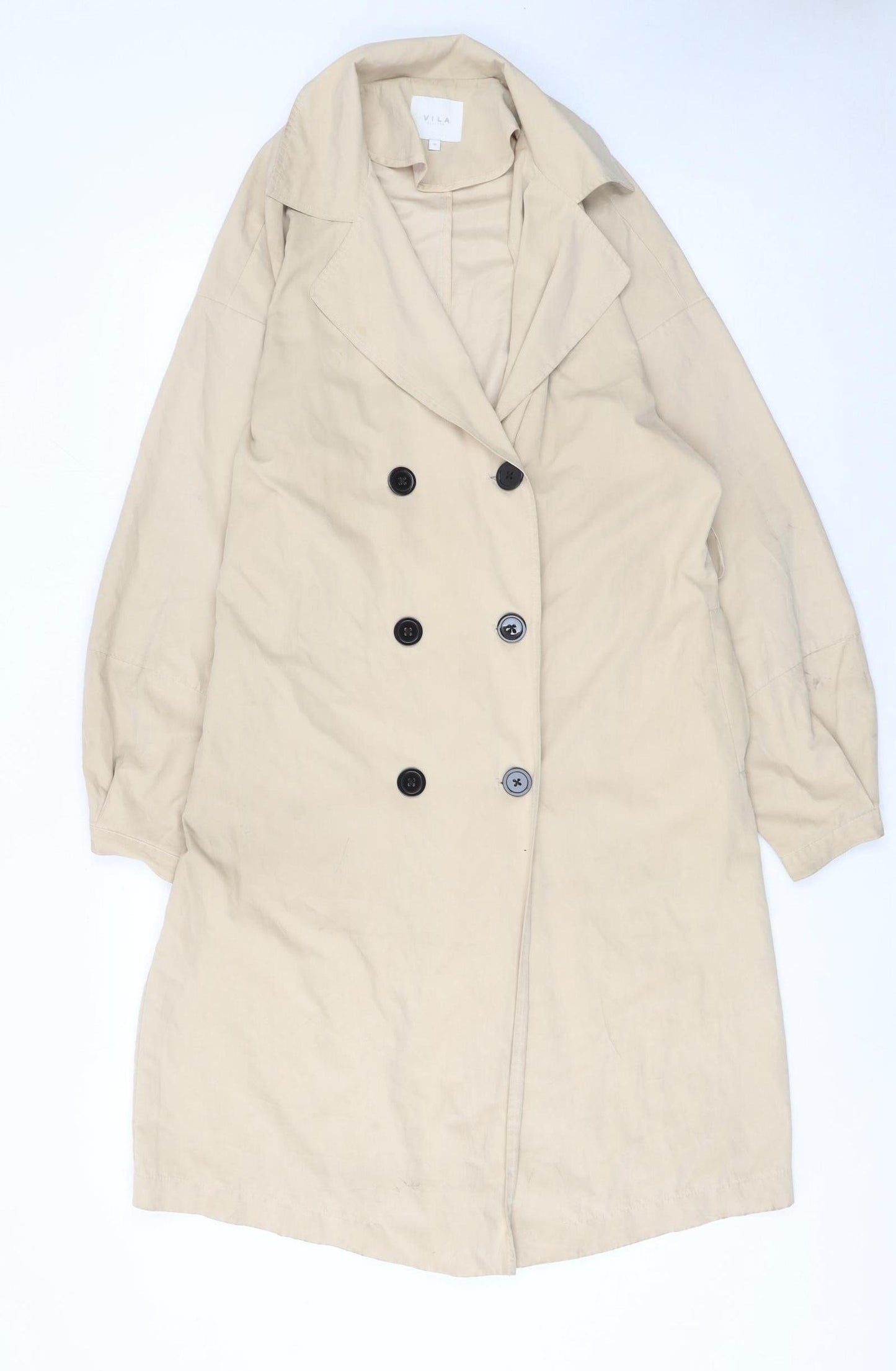Womens UK Size 8 VILA Beige Trench Coat