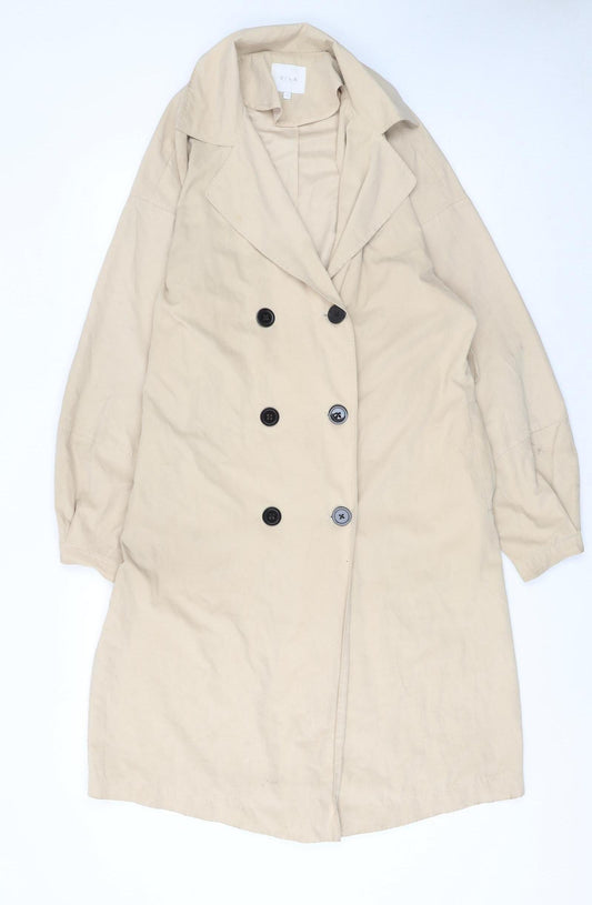 Womens UK Size 8 VILA Beige Trench Coat