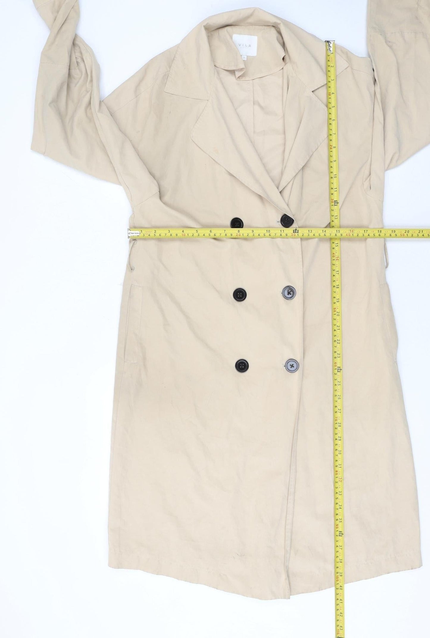 Womens UK Size 8 VILA Beige Trench Coat