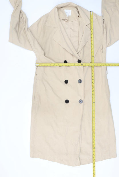 Womens UK Size 8 VILA Beige Trench Coat