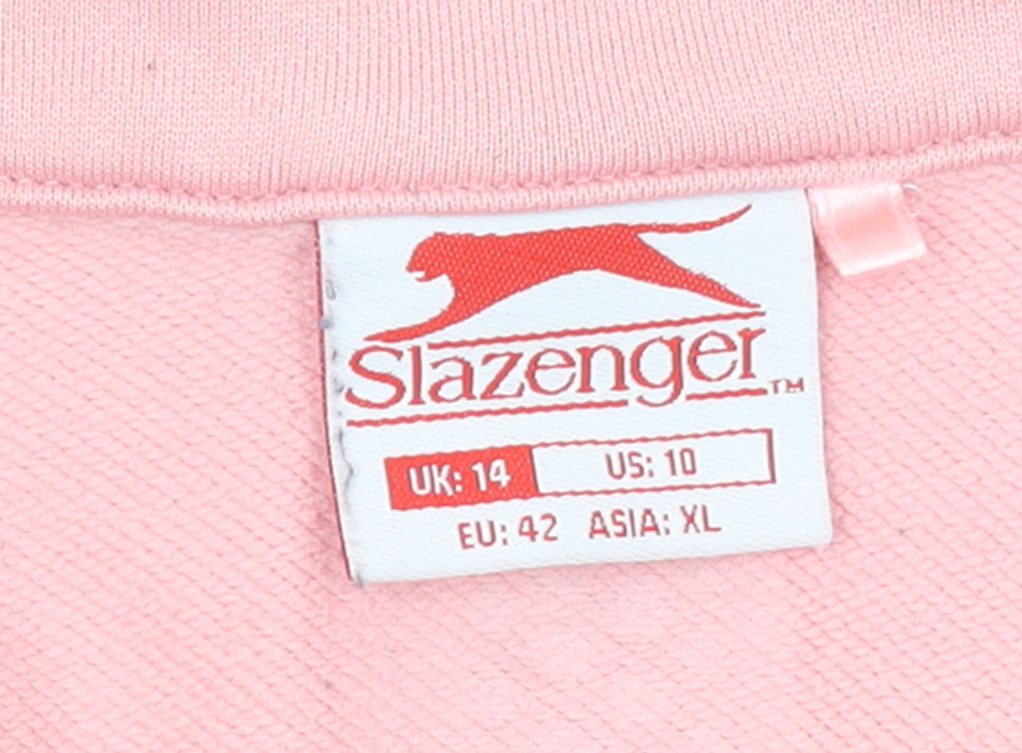 Womens UK Size 14 Slazenger Pink Pullover Sweatshirt