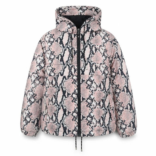 New Look Women's Multicoloured Snake Print Hooded Puffer Jacket S