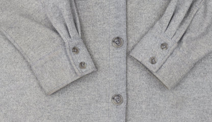 H&M Women Grey L Relaxed Shacket Jacket Button Down Fleece Mid Length