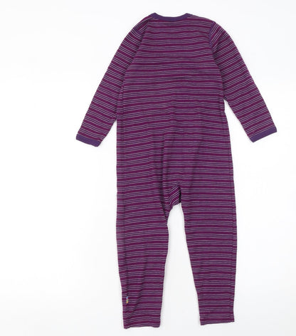Joha Unisex Baby Purple Wool Striped Long Sleeve Babygrow 36 Months