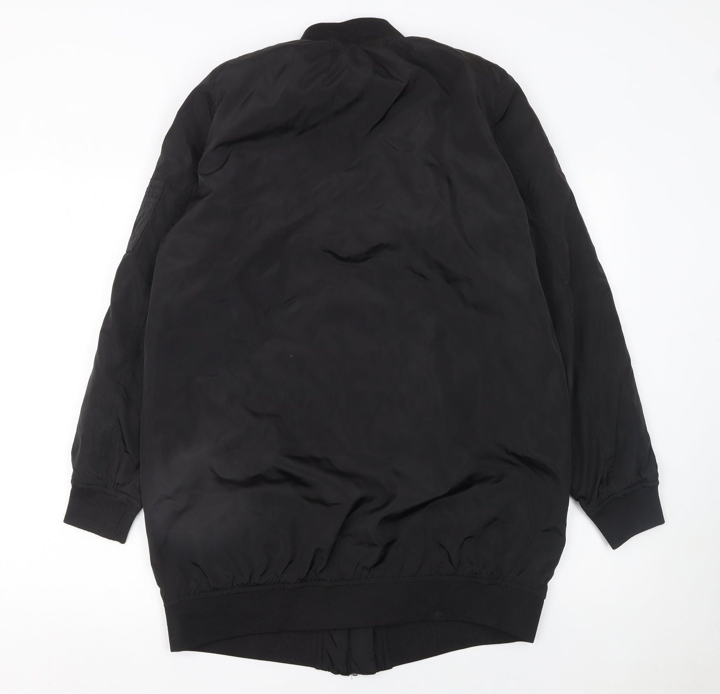 Noisy May Womens Black Bomber Jacket Long Zip Size M