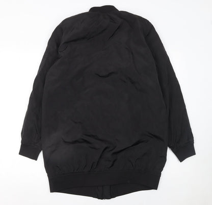 Noisy May Womens Black Bomber Jacket Long Zip Size M