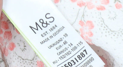 Womens UK Size 18 Marks and Spencer White Tunic Blouse