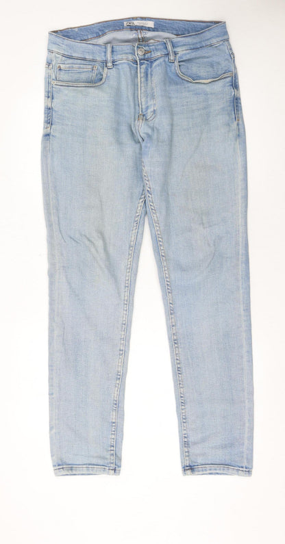 Zara Men’s Light Blue Skinny Denim Jeans Size L 32W Slim Fit