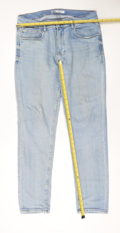 Zara Men’s Light Blue Skinny Denim Jeans Size L 32W Slim Fit