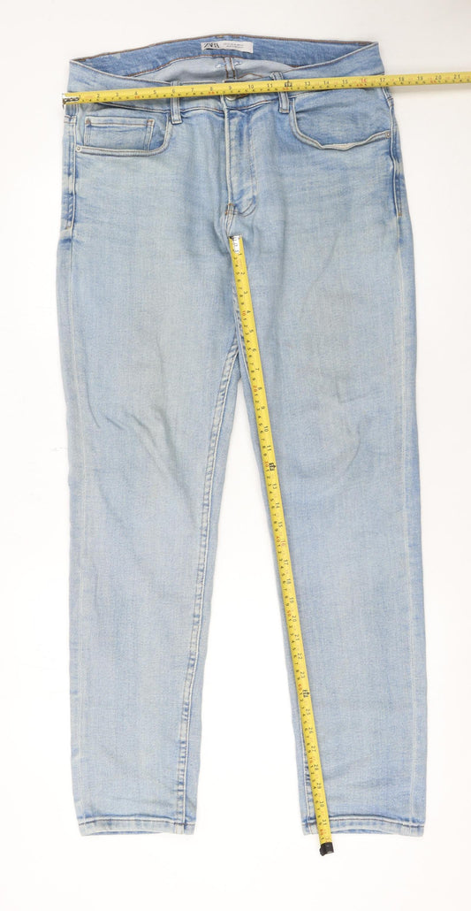 Zara Men’s Light Blue Skinny Denim Jeans Size L 32W Slim Fit