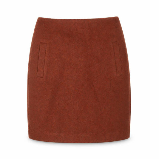 New Look Women Brown Wool Blend Short Pencil Skirt Size 6