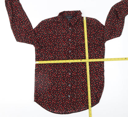 New Look Women's Multicoloured Animal Print Button-Up Shirt Size 8