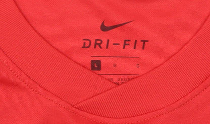 Nike Men's Red Dri-Fit Short Sleeve Sports T-Shirt Size L