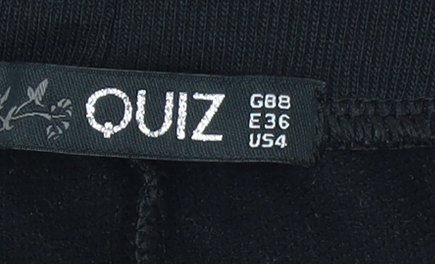 Quiz Womens Black Leopard Side Panel Jogger Trousers Size 8