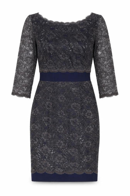Boden Women Blue Lace Sheath Knee Length Dress UK 8