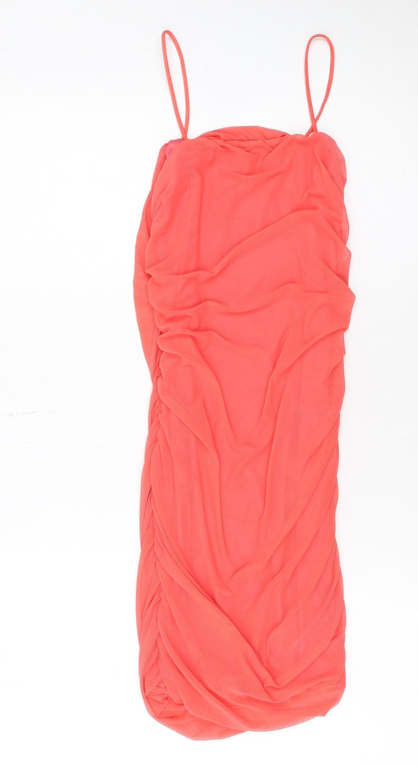 Select Women’s Pink Ruched Bodycon Sleeveless Short Dress Size 8