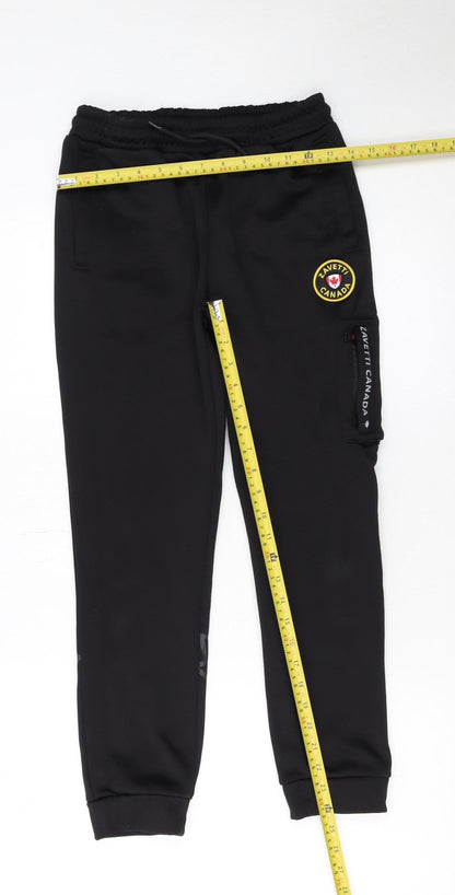Zavetti Canada Boys Black Jogger Sweatpants M Elastic Waist Fleece