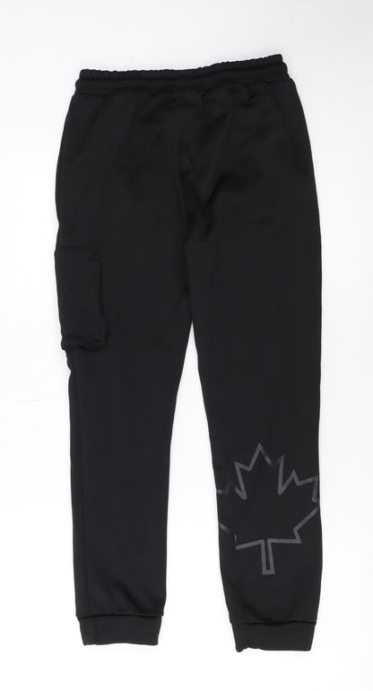 Zavetti Canada Boys Black Jogger Sweatpants M Elastic Waist Fleece