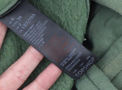 Womens UK Size 6 Topshop Green Pullover Hoodie